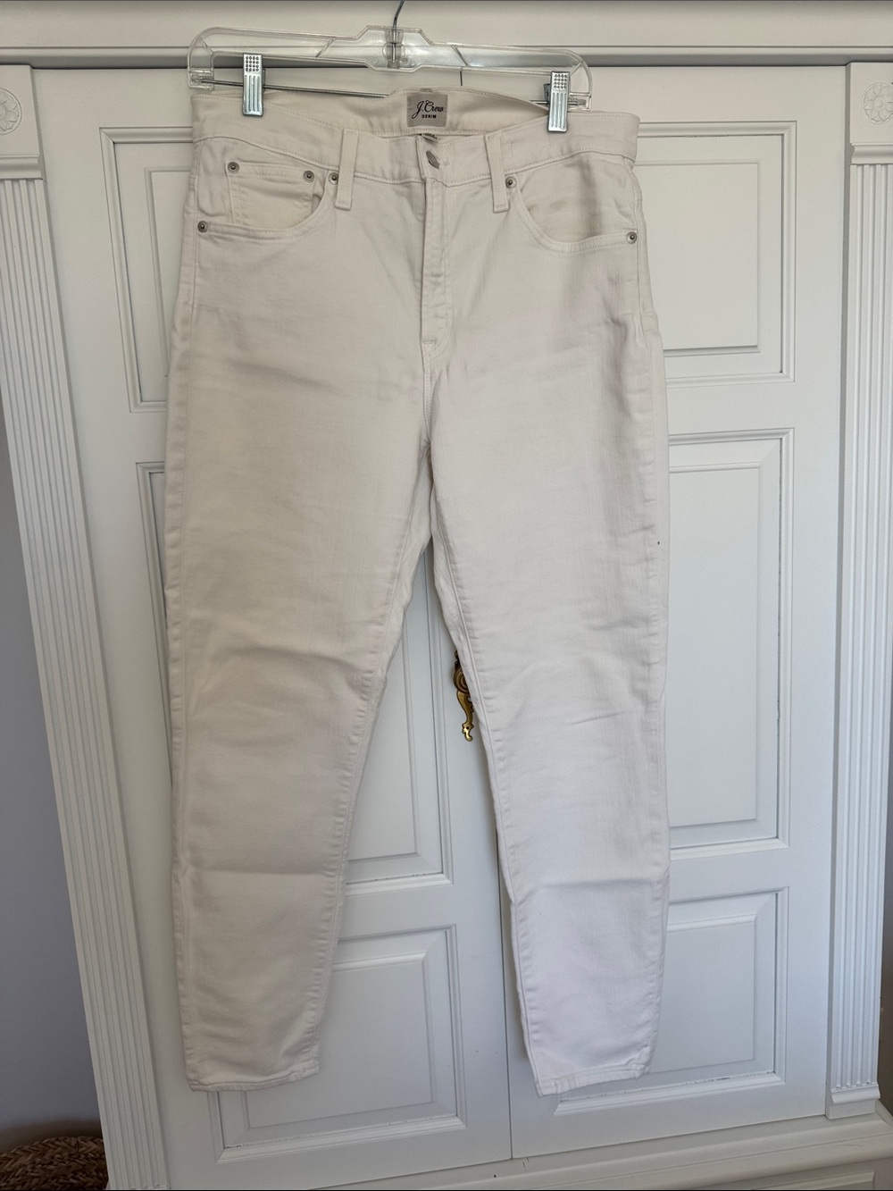 J. Crew High-Rise Jeans in Off-White